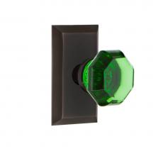 Nostalgic Warehouse 721228 - Nostalgic Warehouse Studio Plate Passage Waldorf Emerald Door Knob in Timeless Bronze