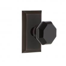 Nostalgic Warehouse 721229 - Nostalgic Warehouse Studio Plate Passage Waldorf Black Door Knob in Timeless Bronze