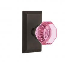 Nostalgic Warehouse 721231 - Nostalgic Warehouse Studio Plate Passage Waldorf Pink Door Knob in Oil-Rubbed Bronze