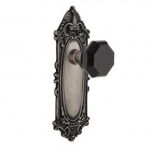 Nostalgic Warehouse 721295 - Nostalgic Warehouse Victorian Plate Passage Waldorf Black Door Knob in Antique Pewter