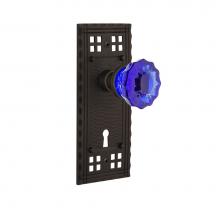 Nostalgic Warehouse 721357 - Nostalgic Warehouse Craftsman Plate with Keyhole Passage Crystal Cobalt Glass Door Knob in Oil-Rub