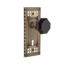 Nostalgic Warehouse 721385 - Nostalgic Warehouse Craftsman Plate with Keyhole Passage Waldorf Black Door Knob in Antique Brass