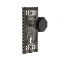 Nostalgic Warehouse 721389 - Nostalgic Warehouse Craftsman Plate with Keyhole Passage Waldorf Black Door Knob in Antique Pewter