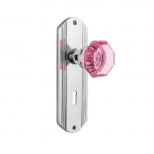 Nostalgic Warehouse 721483 - Nostalgic Warehouse Deco Plate with Keyhole Passage Waldorf Pink Door Knob in Bright Chrome