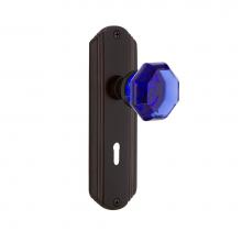 Nostalgic Warehouse 721518 - Nostalgic Warehouse Deco Plate with Keyhole Passage Waldorf Cobalt Door Knob in Timeless Bronze