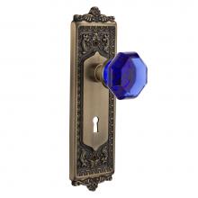 Nostalgic Warehouse 721568 - Nostalgic Warehouse Egg & Dart Plate with Keyhole Passage Waldorf Cobalt Door Knob in Antique