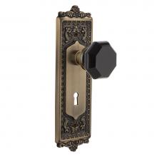 Nostalgic Warehouse 721571 - Nostalgic Warehouse Egg & Dart Plate with Keyhole Passage Waldorf Black Door Knob in Antique B