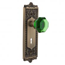 Nostalgic Warehouse 721578 - Nostalgic Warehouse Egg & Dart Plate with Keyhole Passage Waldorf Emerald Door Knob in Antique