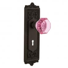 Nostalgic Warehouse 721605 - Nostalgic Warehouse Egg & Dart Plate with Keyhole Passage Waldorf Pink Door Knob in Oil-Rubbed
