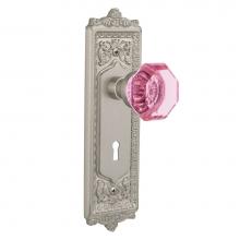 Nostalgic Warehouse 721613 - Nostalgic Warehouse Egg & Dart Plate with Keyhole Passage Waldorf Pink Door Knob in Satin Nick