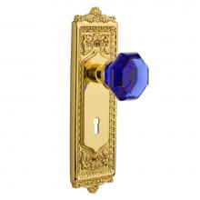 Nostalgic Warehouse 721620 - Nostalgic Warehouse Egg & Dart Plate with Keyhole Passage Waldorf Cobalt Door Knob in Unlaquer