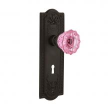 Nostalgic Warehouse 721651 - Nostalgic Warehouse Meadows Plate with Keyhole Passage Crystal Pink Glass Door Knob in Oil-Rubbed