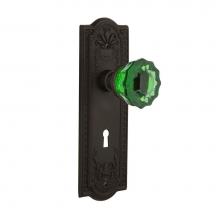 Nostalgic Warehouse 721653 - Nostalgic Warehouse Meadows Plate with Keyhole Passage Crystal Emerald Glass Door Knob in Oil-Rubb