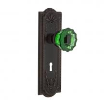 Nostalgic Warehouse 721662 - Nostalgic Warehouse Meadows Plate with Keyhole Passage Crystal Emerald Glass Door Knob in Timeless