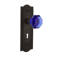Nostalgic Warehouse 721682 - Nostalgic Warehouse Meadows Plate with Keyhole Passage Waldorf Cobalt Door Knob in Oil-Rubbed Bron