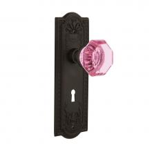 Nostalgic Warehouse 721683 - Nostalgic Warehouse Meadows Plate with Keyhole Passage Waldorf Pink Door Knob in Oil-Rubbed Bronze