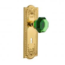 Nostalgic Warehouse 721700 - Nostalgic Warehouse Meadows Plate with Keyhole Passage Waldorf Emerald Door Knob in Unlaquered Bra