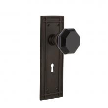 Nostalgic Warehouse 721771 - Nostalgic Warehouse Mission Plate with Keyhole Passage Waldorf Black Door Knob in Oil-Rubbed Bronz