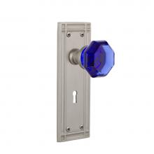 Nostalgic Warehouse 721784 - Nostalgic Warehouse Mission Plate with Keyhole Passage Waldorf Cobalt Door Knob in Satin Nickel