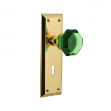 Nostalgic Warehouse 721902 - Nostalgic Warehouse New York Plate with Keyhole Passage Waldorf Emerald Door Knob in Unlaquered Br