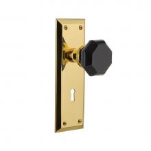 Nostalgic Warehouse 721903 - Nostalgic Warehouse New York Plate with Keyhole Passage Waldorf Black Door Knob in Unlaquered Bras