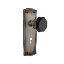 Nostalgic Warehouse 721971 - Nostalgic Warehouse Prairie Plate with Keyhole Passage Waldorf Black Door Knob in Antique Pewter