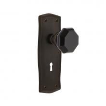 Nostalgic Warehouse 721999 - Nostalgic Warehouse Prairie Plate with Keyhole Passage Waldorf Black Door Knob in Oil-Rubbed Bronz