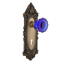 Nostalgic Warehouse 722017 - Nostalgic Warehouse Victorian Plate with Keyhole Passage Crystal Cobalt Glass Door Knob in Antique