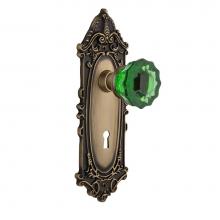 Nostalgic Warehouse 722024 - Nostalgic Warehouse Victorian Plate with Keyhole Passage Crystal Emerald Glass Door Knob in Antiqu