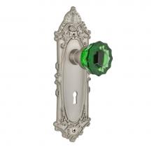Nostalgic Warehouse 722036 - Nostalgic Warehouse Victorian Plate with Keyhole Passage Crystal Emerald Glass Door Knob in Satin
