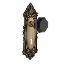Nostalgic Warehouse 722069 - Nostalgic Warehouse Victorian Plate with Keyhole Passage Waldorf Black Door Knob in Antique Brass