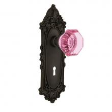 Nostalgic Warehouse 722075 - Nostalgic Warehouse Victorian Plate with Keyhole Passage Waldorf Pink Door Knob in Oil-Rubbed Bron