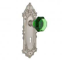 Nostalgic Warehouse 722104 - Nostalgic Warehouse Victorian Plate with Keyhole Passage Waldorf Emerald Door Knob in Satin Nickel