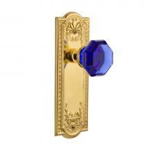 Nostalgic Warehouse 722392 - Nostalgic Warehouse Meadows Plate Single Dummy Waldorf Cobalt Door Knob in Polished Brass