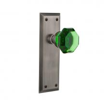 Nostalgic Warehouse 722473 - Nostalgic Warehouse New York Plate Single Dummy Waldorf Emerald Door Knob in Antique Pewter