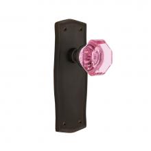Nostalgic Warehouse 722536 - Nostalgic Warehouse Prairie Plate Single Dummy Waldorf Pink Door Knob in Oil-Rubbed Bronze
