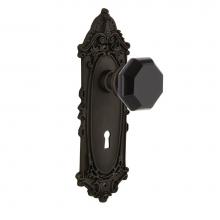 Nostalgic Warehouse 723077 - Nostalgic Warehouse Victorian Plate with Keyhole Single Dummy Waldorf Black Door Knob in Oil-Rubbe