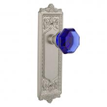 Nostalgic Warehouse 723327 - Nostalgic Warehouse Egg & Dart Plate Double Dummy Waldorf Cobalt Door Knob in Satin Nickel