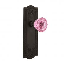 Nostalgic Warehouse 723345 - Nostalgic Warehouse Meadows Plate Double Dummy Crystal Pink Glass Door Knob in Oil-Rubbed Bronze