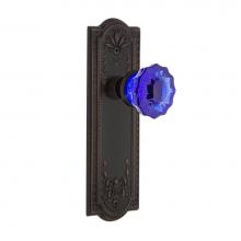Nostalgic Warehouse 723355 - Nostalgic Warehouse Meadows Plate Double Dummy Crystal Cobalt Glass Door Knob in Timeless Bronze