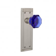 Nostalgic Warehouse 723415 - Nostalgic Warehouse Mission Plate Double Dummy Waldorf Cobalt Door Knob in Satin Nickel