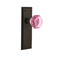 Nostalgic Warehouse 723460 - Nostalgic Warehouse New York Plate Double Dummy Waldorf Pink Door Knob in Oil-Rubbed Bronze
