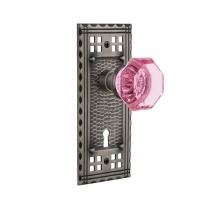 Nostalgic Warehouse 723709 - Nostalgic Warehouse Craftsman Plate with Keyhole Double Dummy Waldorf Pink Door Knob in Antique Pe