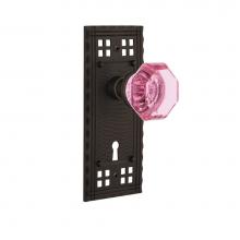 Nostalgic Warehouse 723713 - Nostalgic Warehouse Craftsman Plate with Keyhole Double Dummy Waldorf Pink Door Knob in Oil-Rubbed