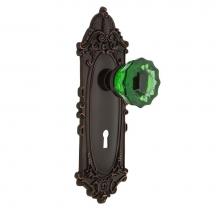 Nostalgic Warehouse 724042 - Nostalgic Warehouse Victorian Plate with Keyhole Double Dummy Crystal Emerald Glass Door Knob in T