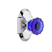 Nostalgic Warehouse 724193 - Nostalgic Warehouse Cottage Plate Privacy Crystal Cobalt Glass Door Knob in Bright Chrome