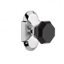 Nostalgic Warehouse 724239 - Nostalgic Warehouse Cottage Plate Privacy Waldorf Black Door Knob in Bright Chrome