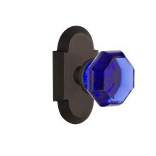 Nostalgic Warehouse 724268 - Nostalgic Warehouse Cottage Plate Privacy Waldorf Cobalt Door Knob in Oil-Rubbed Bronze
