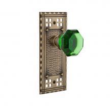 Nostalgic Warehouse 724316 - Nostalgic Warehouse Craftsman Plate Privacy Waldorf Emerald Door Knob in Antique Brass