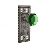 Nostalgic Warehouse 724320 - Nostalgic Warehouse Craftsman Plate Privacy Waldorf Emerald Door Knob in Antique Pewter